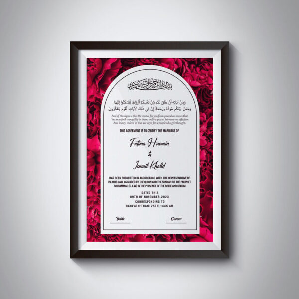 Rose Nikkah Certificate - Image 2